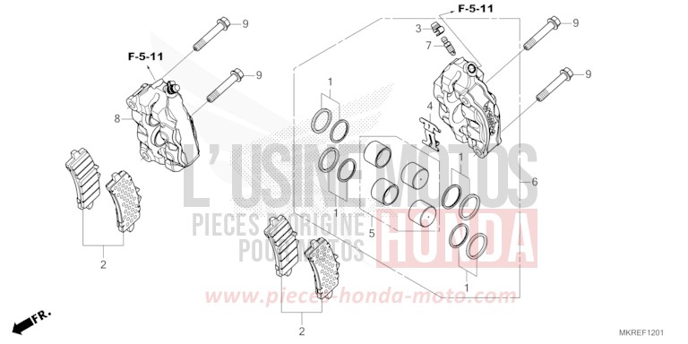 ETRIER DE FREIN AVANT (CBR1000SP) de CBR1000RR SP SP1 SP2 MAT PEARL MORION BLACK (NHC33) 2024